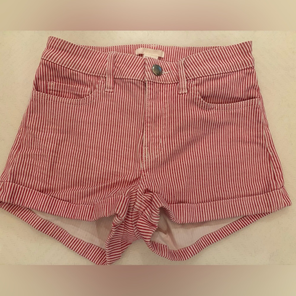 Red and White Striped Shorts